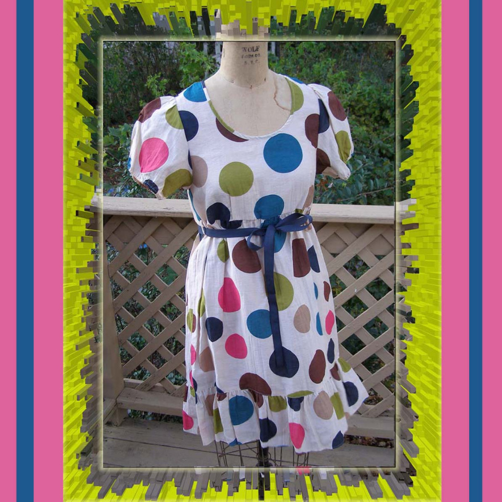 💗💚 New Anthro polka dot dress by Jenny Han size M 6-8